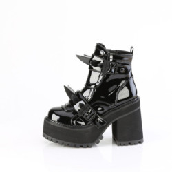 Demonia ASSAULT-72 Black Patent Platform Women Boots
