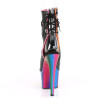 Pleaser ADORE-1018RC-02 Black Vegan Leather Rainbow