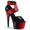 Pleaser ADORE-700-16 Black-Red Patent Red Black Sale