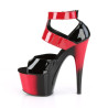 Pleaser ADORE-700-16 Black-Red Patent Red Black Sale