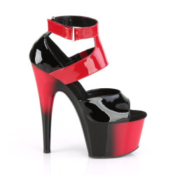 Pleaser ADORE-700-16 Black-Red Patent Red Black Sale