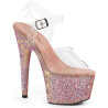 Pleaser ADORE-708LG Transparent Dusty Blush Glitter