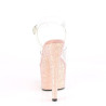 Pleaser ADORE-708LG Transparent Dusty Blush Glitter