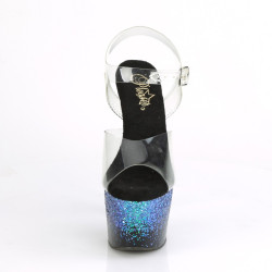 Pleaser ADORE-708SS Transparent Black Blue Glitter Sale