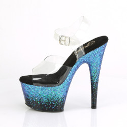 Pleaser ADORE-708SS Transparent Black Blue Glitter Sale