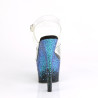 Pleaser ADORE-708SS Transparent Black Blue Glitter Sale