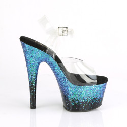 Pleaser ADORE-708SS Transparent Black Blue Glitter Sale