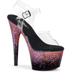 Pleaser ADORE-708SS Transparent Black Pink Glitter Sale