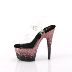 Pleaser ADORE-708SS Transparent Black Pink Glitter Sale