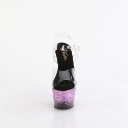Pleaser ADORE-708SS Transparent Black Purple Glitter