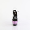 Pleaser ADORE-708SS Transparent Black Purple Glitter