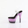 Pleaser ADORE-708SS Transparent Black Purple Glitter
