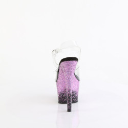 Pleaser ADORE-708SS Transparent Black Purple Glitter