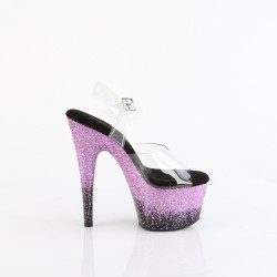 Pleaser ADORE-708SS Transparent Black Purple Glitter