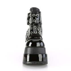 Demonia BEAR-104 Black Patent Vegan Platform Women Boots