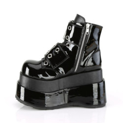 Demonia BEAR-104 Black Patent Vegan Platform Women Boots