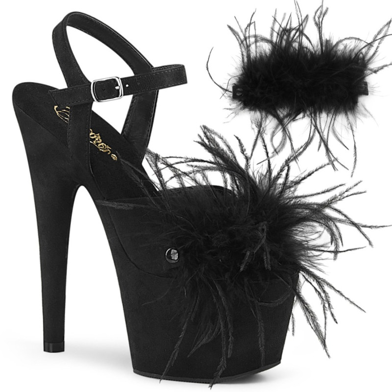 Pleaser ADORE-709F Black Vegan Suede Feather Sale Women Pleaser ADORE-709F Black Vegan Suede Feather Sale Women