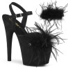 Pleaser ADORE-709F Black Vegan Suede Feather Sale Women