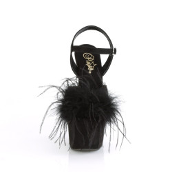 Pleaser ADORE-709F Black Vegan Suede Feather Sale Women