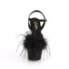 Pleaser ADORE-709F Black Vegan Suede Feather Sale Women