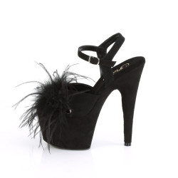 Pleaser ADORE-709F Black Vegan Suede Feather Sale Women