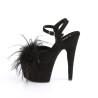 Pleaser ADORE-709F Black Vegan Suede Feather Sale Women
