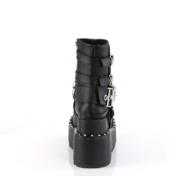 Demonia BEAR-150 Black Vegan Platform Women Boots