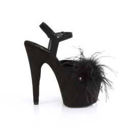 Pleaser ADORE-709F Black Vegan Suede Feather Sale Women
