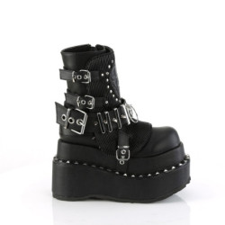 Demonia BEAR-150 Black Vegan Platform Women Boots