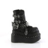 Demonia BEAR-150 Black Vegan Platform Women Boots