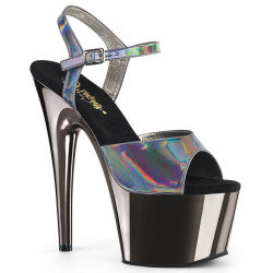 Pleaser ADORE-709HGCH Pewter Hologram Chrome Sale Women