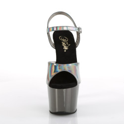 Pleaser ADORE-709HGCH Pewter Hologram Chrome Sale Women