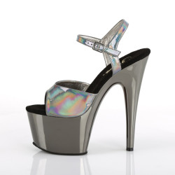 Pleaser ADORE-709HGCH Pewter Hologram Chrome Sale Women