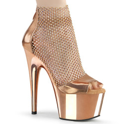 Pleaser ADORE-765RM Rose Gold Metallic Strass Mesh Chrom