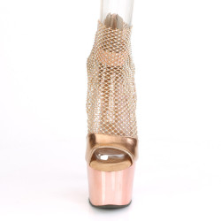 Pleaser ADORE-765RM Rose Gold Metallic Strass Mesh Chrom