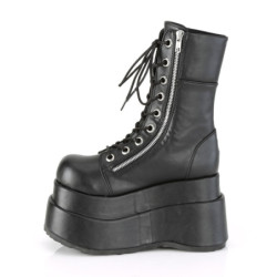 Demonia BEAR-265 Black Vegan Platform Women Boots