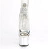 Pleaser ADORE-765RM Silver Metallic Strass Mesh Chrome