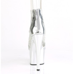 Pleaser ADORE-765RM Silver Metallic Strass Mesh Chrome