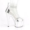 Pleaser ADORE-765RM Silver Metallic Strass Mesh Chrome