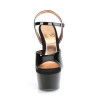 Pleaser ASPIRE-609TT Black Patent Rose Gold Chrome Sale