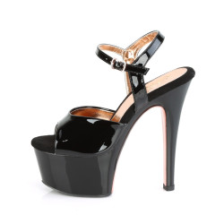 Pleaser ASPIRE-609TT Black Patent Rose Gold Chrome Sale