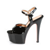 Pleaser ASPIRE-609TT Black Patent Rose Gold Chrome Sale