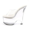 Pleaser BEAU-601 Clear Platform Heeled Wedge Mules Women