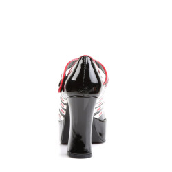 Funtasma QUEEN-55 Black White Red Patent Sale Women