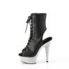 Pleaser BEJEWELED-1016-6 Black Vegan Leather Silver