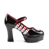 Funtasma QUEEN-55 Black White Red Patent Sale Women