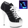 Pleaser DELIGHT-600SK-01 Black Canvas Neon White Sale