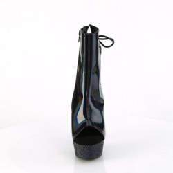 Pleaser BEJEWELED-1018DM-6 Black Hologram Patent Strass