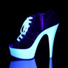Pleaser DELIGHT-600SK-01 Black Canvas Neon White Sale