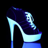 Pleaser DELIGHT-600SK-01 Black Canvas Neon White Sale